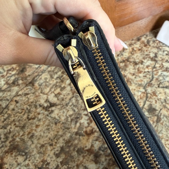 Coach Navy Leather Wristlet - Picture 5 of 6